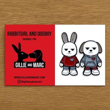 Rabbitgirl and Dogboy (Enamel Pin Set)