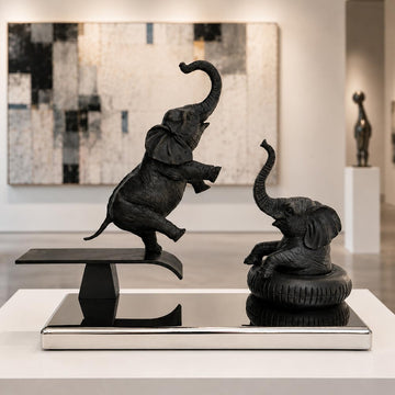 Elephants Make Waves (Bronze Sculpture)
