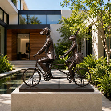 Tandem Riders on an Adventure (Bronze Sculpture, Mid-Size)