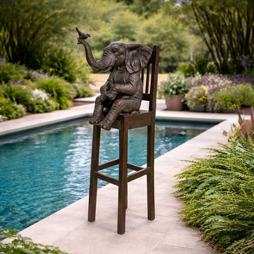 Elephant Above It All, Carrying a Song on Its Trunk (Bronze Sculpture, Mid-Size)