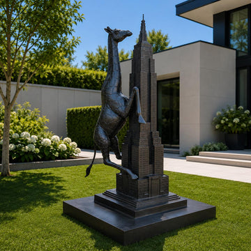 The Huge Giraffe Loved the Empire State Building (Bronze Sculpture, Mid-Size)