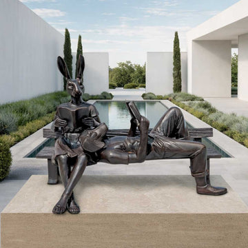 They Were Reading a Love Story (Bronze Sculpture, Mid-Size)