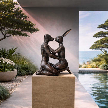 They Kissed and Kissed More (Bronze Sculpture, Mid-Size)