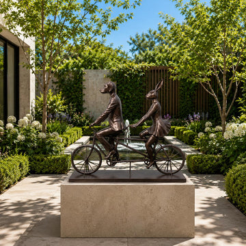 Tandem Riders on an Adventure (Bronze Sculpture, Mid-Size)