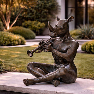 He Loved Playing the Horn for Obvious Reasons (Bronze Sculpture)