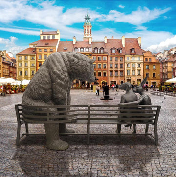 The Grizzly Bear Bench of Friendship (Bronze Sculpture)