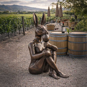 She Loved Her Fruity Wine (Bronze Sculpture)