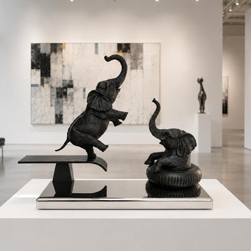 Elephants Make Waves (Bronze Sculpture)