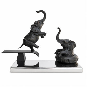 Elephants Make Waves (Bronze Sculpture)