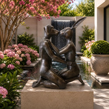 They Kissed and Kissed More (Bronze Sculpture, Mid-Size)