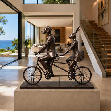 Tandem Riders on an Adventure (Bronze Sculpture, Mid-Size)