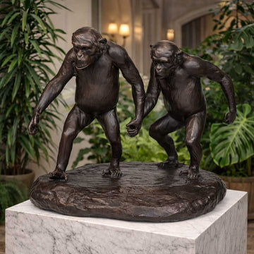 Chimp Friendship (Medium Bronze)