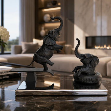 Elephants Make Waves (Bronze Sculpture)