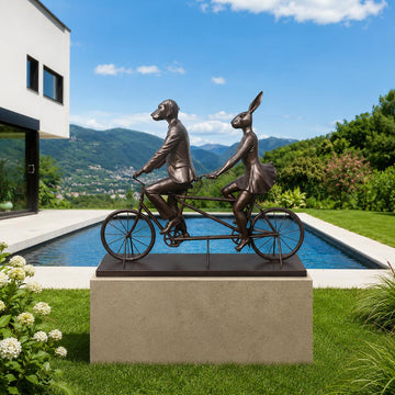 Tandem Riders on an Adventure (Bronze Sculpture, Mid-Size)