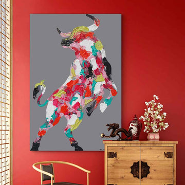 A Bull in the Headlights (Original Painting)