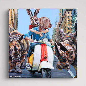 A City of Rhinos (Original Painting)