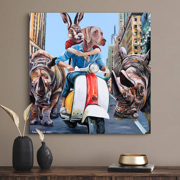 A City of Rhinos (Original Painting)