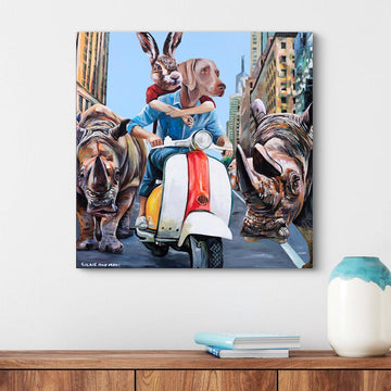 A City of Rhinos (Original Painting)