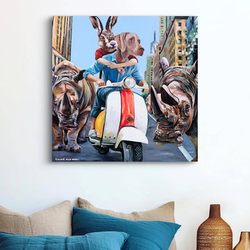 A City of Rhinos (Original Painting)