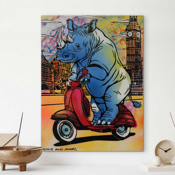 A Rhino Ride (Original Painting)