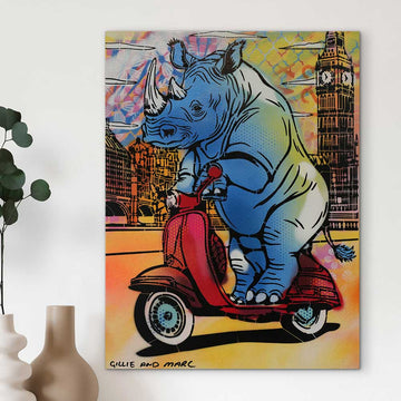 A Rhino Ride (Original Painting)
