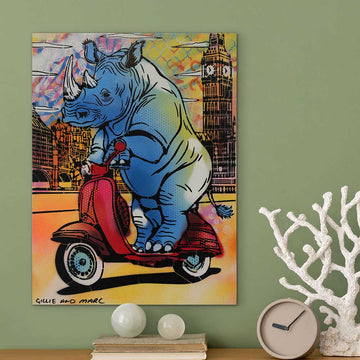 A Rhino Ride (Original Painting)