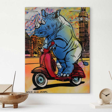 A Rhino Ride (Original Painting)