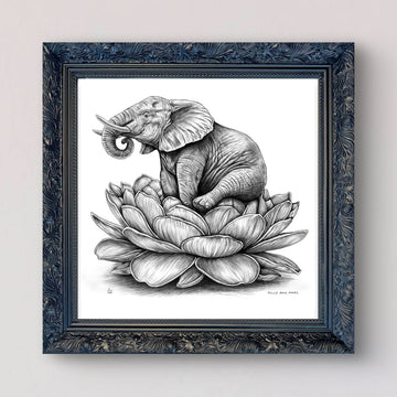 A Study for Elephant on a Flower (Giclee Canvas Print)