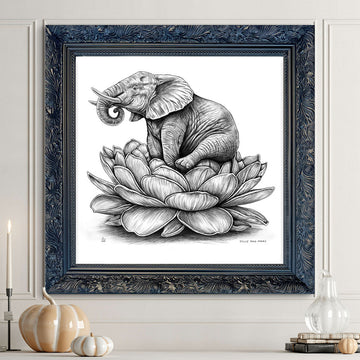 A Study for Elephant on a Flower (Giclee Canvas Print)