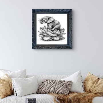 A Study for Elephant on a Flower (Giclee Canvas Print)