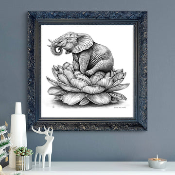 A Study for Elephant on a Flower (Giclee Canvas Print)