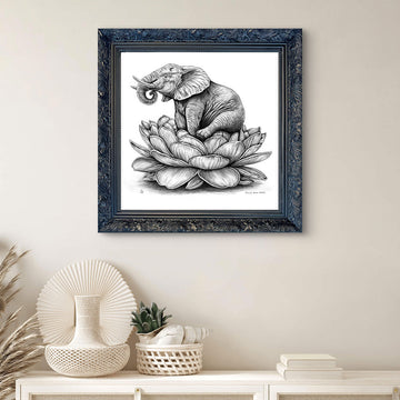 A Study for Elephant on a Flower (Giclee Canvas Print)
