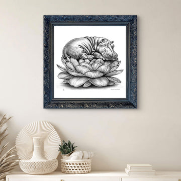 A Study for Hippo on a Flower (Giclee Canvas Print)
