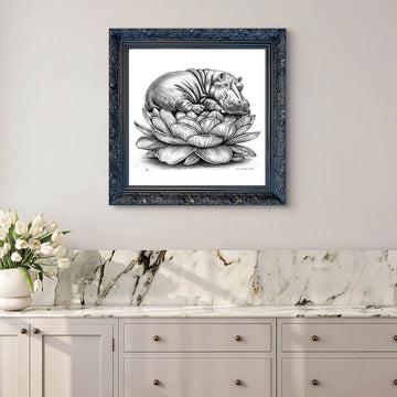 A Study for Hippo on a Flower (Giclee Canvas Print)