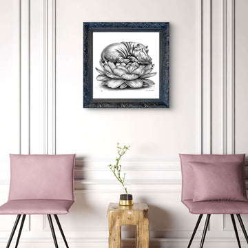 A Study for Hippo on a Flower (Giclee Canvas Print)