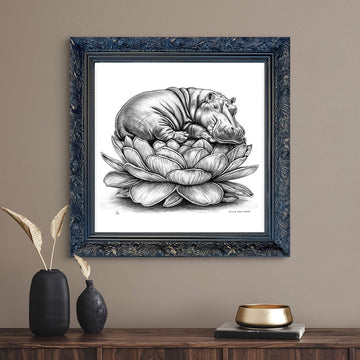 A Study for Hippo on a Flower (Giclee Canvas Print)
