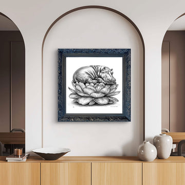 A Study for Hippo on a Flower (Giclee Canvas Print)