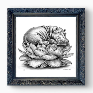 A Study for Hippo on a Flower (Giclee Canvas Print)