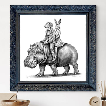 A Study for the Hippo Riders (Giclee Canvas Print)