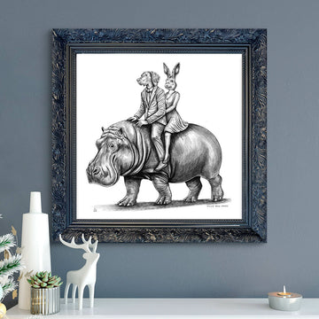 A Study for the Hippo Riders (Giclee Canvas Print)