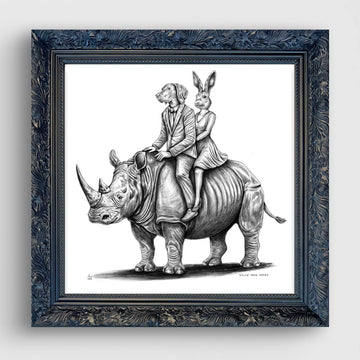 A Study For the Rhino Lovers (Giclee Canvas Print)