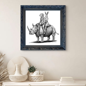 A Study For the Rhino Lovers (Giclee Canvas Print)