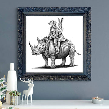 A Study For the Rhino Lovers (Giclee Canvas Print)