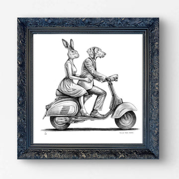 A Study for the Vespa Riders (Giclee Canvas Print)
