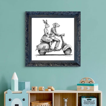 A Study for the Vespa Riders (Giclee Canvas Print)