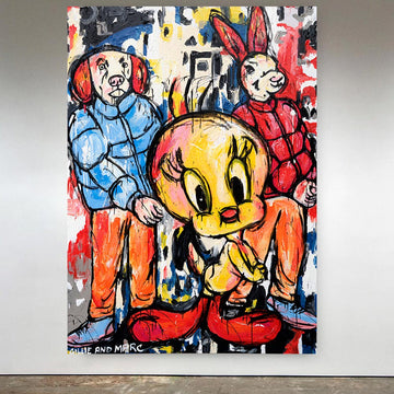 And They Tweeted All Day Long (Original Painting)