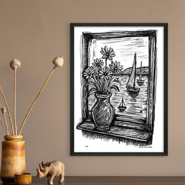 Bayside Through the Window (Giclee Canvas Print)