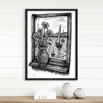 Bayside Through the Window (Giclee Canvas Print)