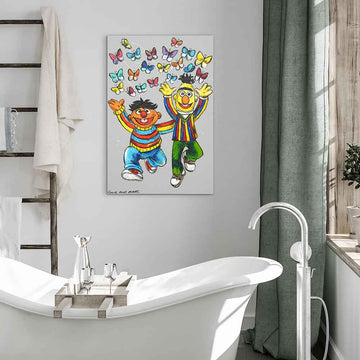 Bert and Ernie Were Friends Forever (Original Painting)