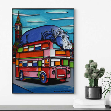 Big Day Out for a Hippo (Original Painting)